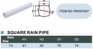 125mm pvc gutter Square rain gutter pipe size