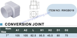 7 inch pvc gutter CONVERSION JOINT size