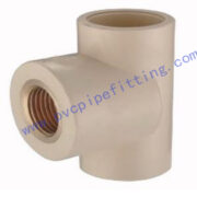 CPVC DIN FITTING FEMALE TEE WITH BRASS THREADE