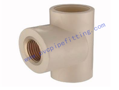 CPVC DIN FITTING FEMALE TEE WITH BRASS THREADE