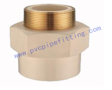 CPVC DIN FITTING MALE ADAPTER WITH BRASS THREADE