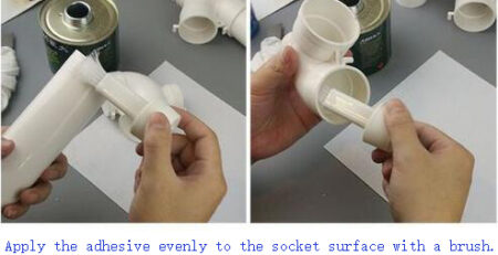 Glue connection method for PVC pipe fittings