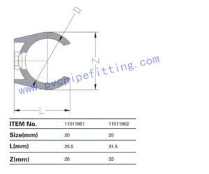 PVC BSP THREADABLE FITTING CLAMP SIZE